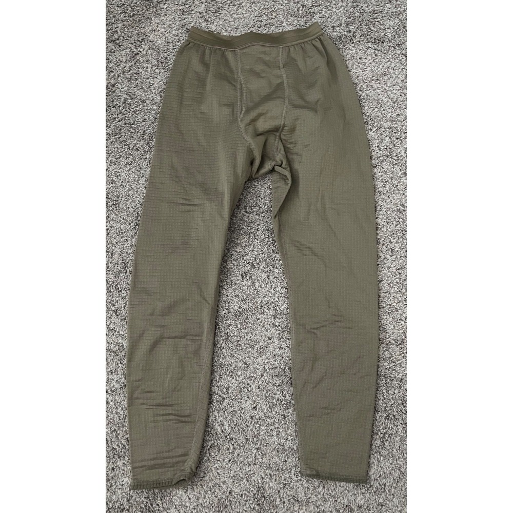 Polartec Base Layer Long Pants Mens Small Regular Green Fleece Lined Peckham USA